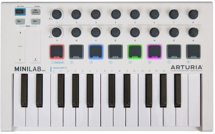 MiniLab MIDI controller layout