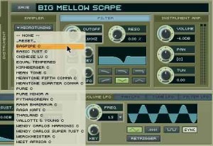 Morphology' Microtuning section features almost 20 alternative tuning.