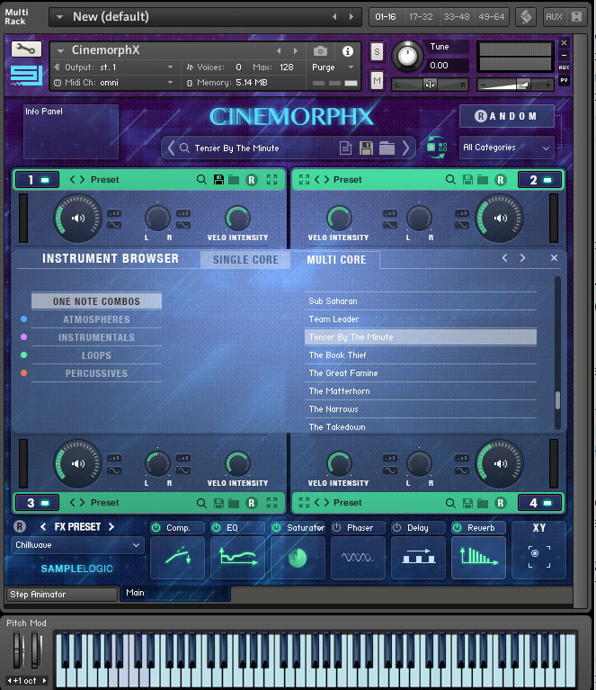 Sample Logic Cinemorphx Browser screen