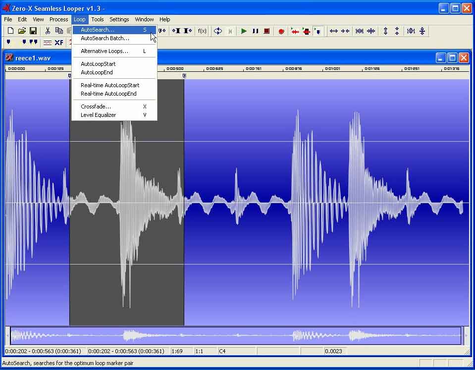 Zero-X's Seamless Looper has an excellent range of functions for finding and creating loops, plus a range of sample edit tools.