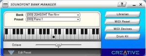 The Audigy SoundFont Manager can be used to select SoundFonts which you can audition from the keyboard.