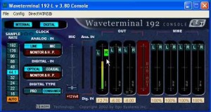 The Waveterminal 192L Console gives you quick access to and control over the card's major functions.